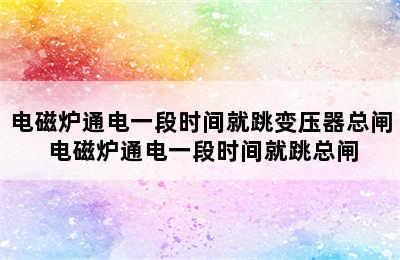 电磁炉通电一段时间就跳变压器总闸 电磁炉通电一段时间就跳总闸